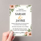 カスタマイズカラフル可能な水彩フローラアクリルWe アクリル招待状 (インサイチュ (ポータブル))