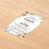 カスタマイズカラフル可能な水彩フローラアクリルWe アクリル招待状 (レイダウン)