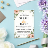 カスタマイズカラフル可能な水彩フローラアクリルWe アクリル招待状 (インサイチュ (ウェディング))
