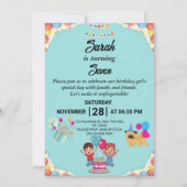 カスタマイズカラフル可能な誕生日パーティーの招待 招待状 (正面)