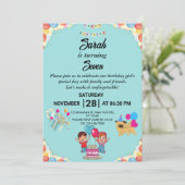 カスタマイズカラフル可能な誕生日パーティーの招待 招待状 (スタンド正面)