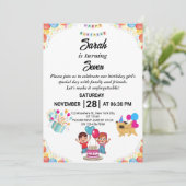 カスタマイズカラフル可能な誕生日パーティーの招待 招待状 (スタンド正面)