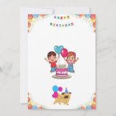 カスタマイズカラフル可能な誕生日パーティーの招待 招待状 (裏面)