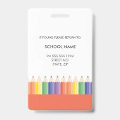 カスタマイズカラフル学校先生IDバッジ バッジ (Back)