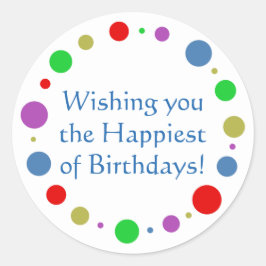 カスタマイズカラフル誕生日 ラウンドシール