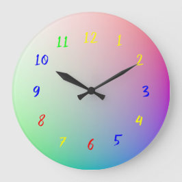 カスタマイズカラーのジグソーパズルピースと数字の子供の写真 ラージ壁時計