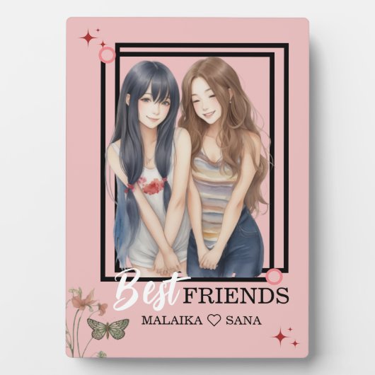 カスタマイズカリカチュア最高の顔フレンズBFF CUTE フォトプラーク (正面)