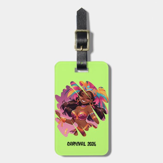 カスタマイズカリブの可能なカーニバルをテーマにした荷物タグ ラゲッジタグ (正面縦)