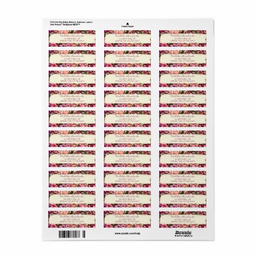 カスタマイズガーリー可能なヴィンテージフローラの世界への喜び ラベル (フルシート)