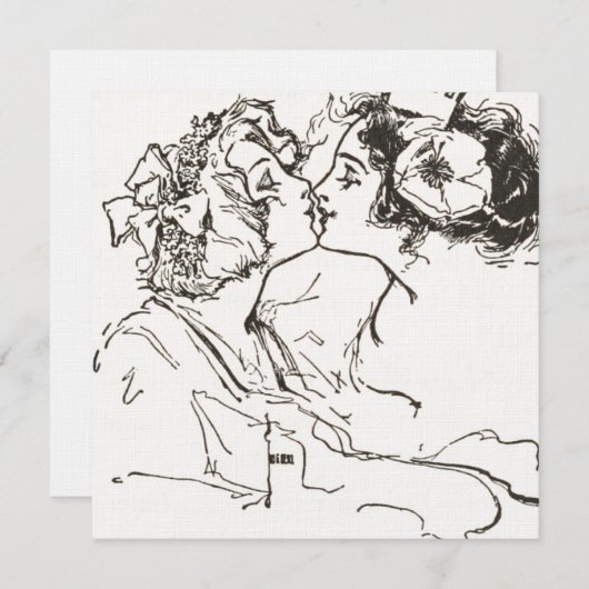 カスタマイズキスをする可能なヴィンテージレズ結婚ビアン (正面/裏面)