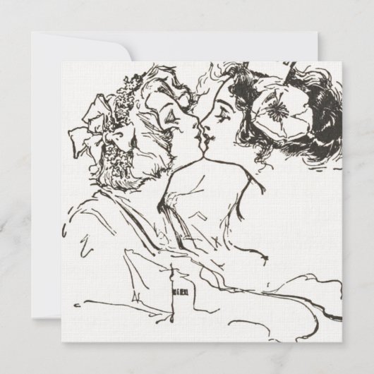 カスタマイズキスをする可能なヴィンテージレズ結婚ビアン (正面)