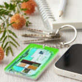 カスタマイズキャラバンのキャンピングカーの家 キーホルダー (正面右)