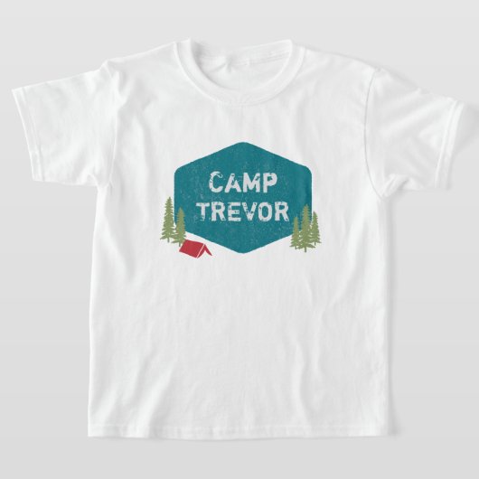 カスタマイズキャンプ名バースデーパーティー Tシャツ (レイダウン)