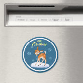 カスタマイズキュートクリスマステーマクラシックラウンド マグネット (インサイチュ (食洗機))