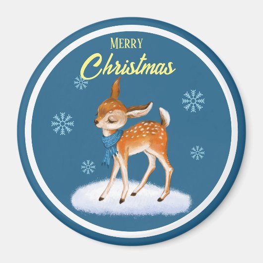 カスタマイズキュートクリスマステーマクラシックラウンド マグネット (正面)