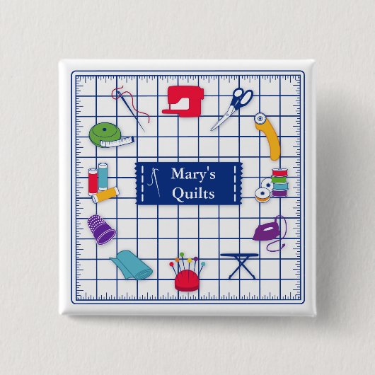 カスタマイズキルトのラベルボタン 缶バッジ (正面)