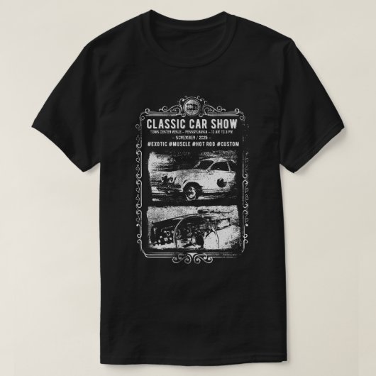 カスタマイズクラシック可能な自動車ショー Tシャツ (デザイン正面)