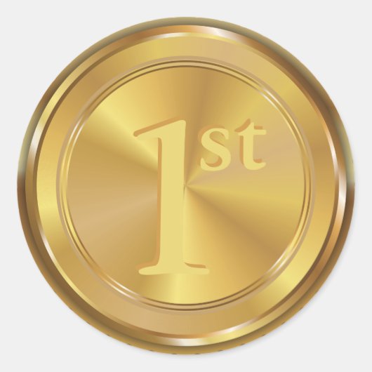 カスタマイズクラシック可能な金ゴールドメダル。 ラウンドシール (正面)