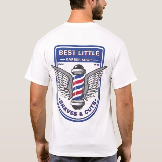 カスタマイズクラシック理容師ショップポール伝統的 Tシャツ (裏面)
