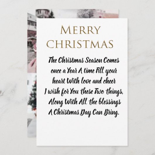 カスタマイズクラシック自分のクリスマスカード。 シーズンカード (正面/裏面)