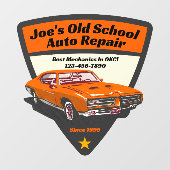 カスタマイズクラシック車の自動修理店のプロモロゴ ウィンドウサイン (シート)