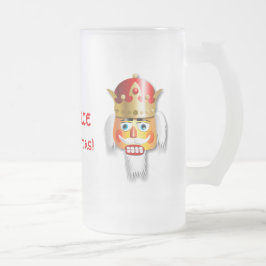 カスタマイズクリスマスのくるみ割り王 フロストグラスビールジョッキ