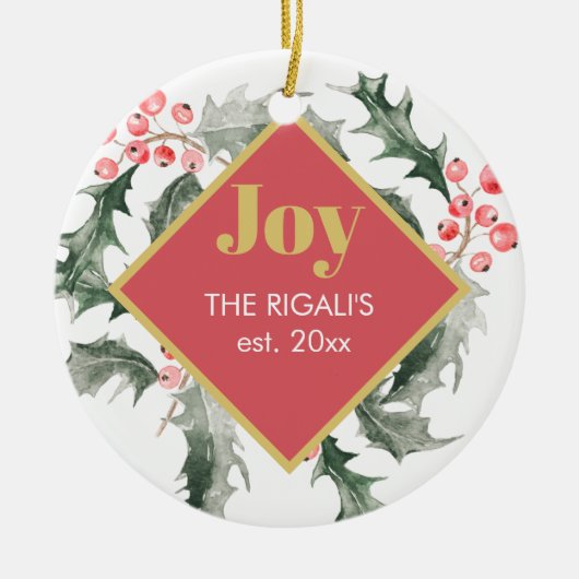 カスタマイズクリスマスオーナメント セラミックオーナメント (正面)