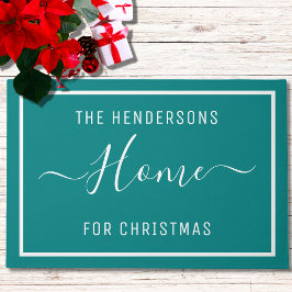 カスタマイズクリスマスティール（緑がかった色） ドアマット