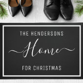 カスタマイズクリスマスファミリーブラック ドアマット