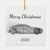 カスタマイズクリスマス車 セラミックオーナメント (裏面)