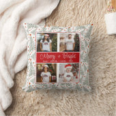 カスタマイズクリスマス4フォトコラージュ クッション (ブランケット)