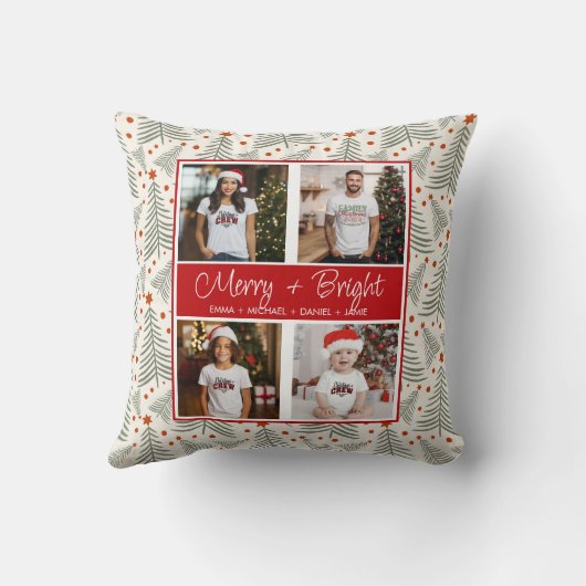 カスタマイズクリスマス4フォトコラージュ クッション (裏面)
