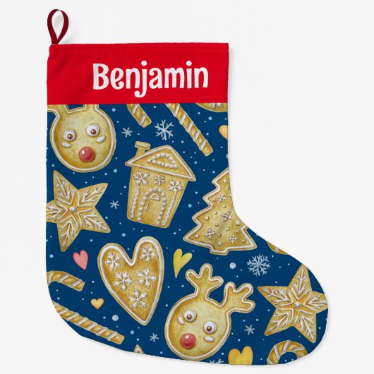カスタマイズクリスマスCookieストッキング ラージクリスマスストッキング (正面)