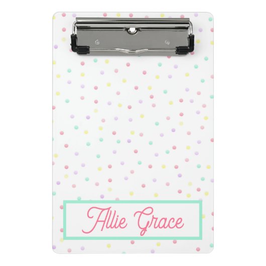 カスタマイズクリップボード – 水玉模様 ミニクリップボード (正面)