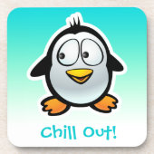 カスタマイズクールなペンギンの漫画 コースター (正面)