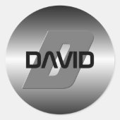 カスタマイズクール可能な名前とモノグラム ラウンドシール (正面)