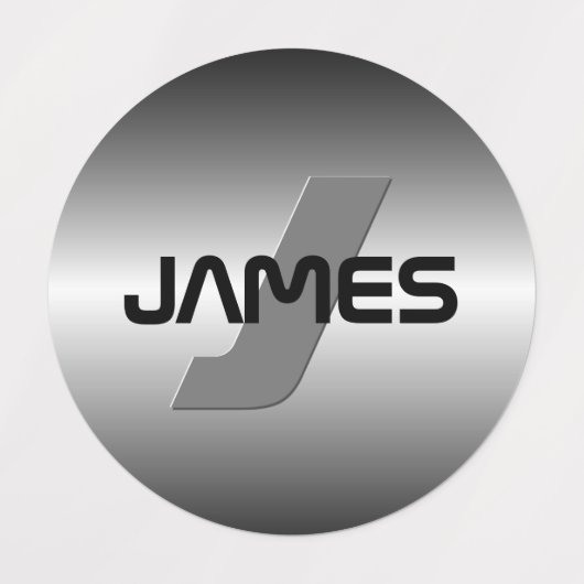 カスタマイズクール可能な名前とモノグラム ラベル (デザイン1)