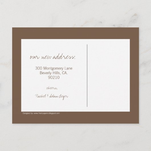カスタマイズクール可能な新しいアドレスのお知らせ 案内ポストカード (裏面)