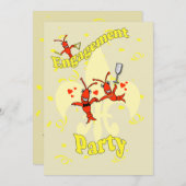 カスタマイズケージャンのCrawfishの婚約パーティ 招待状 (正面/裏面)