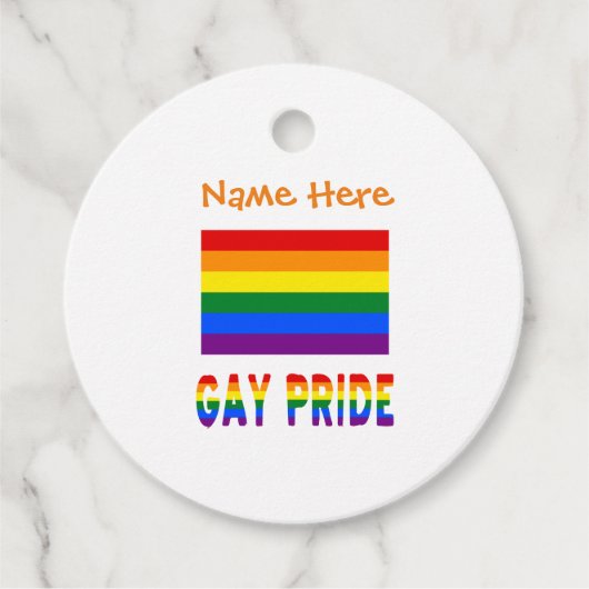 カスタマイズゲイ・プライド LGBTQ ツーサイド フェイバータグ (正面)
