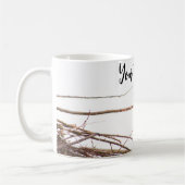 カスタマイズコンテンポラリー可能な白鳥写真 コーヒーマグカップ (左)