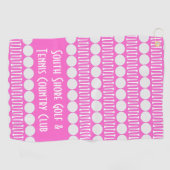 カスタマイズゴルフボール&ティーズ熱ピンクゴルフタオル ゴルフタオル (横)