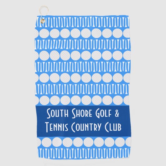 カスタマイズゴルフボール&ティーズ青ゴルフタオル ゴルフタオル (正面)