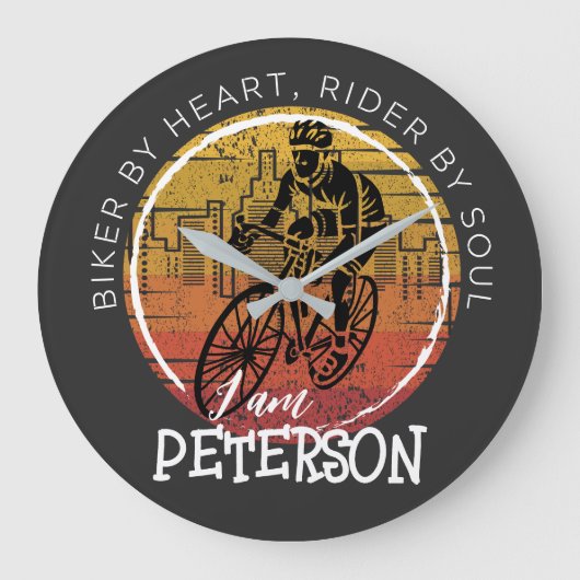 カスタマイズサイクリングデザイン ラージ壁時計 (正面)