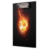 カスタマイズサッカー、フットボール、火の下の球 クリップボード (左)