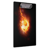 カスタマイズサッカー、フットボール、火の下の球 クリップボード (右)