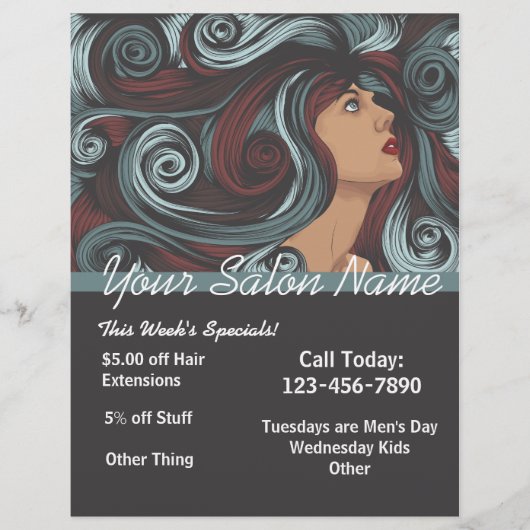 カスタマイズサロンフライヤーテンプレート チラシ (正面)