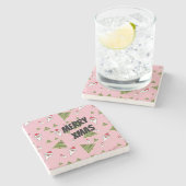 カスタマイズサンタクリスマスツリー ストーンコースター (横)