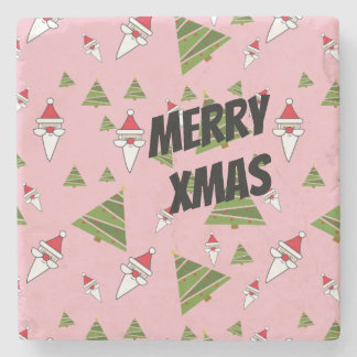 カスタマイズサンタクリスマスツリー ストーンコースター