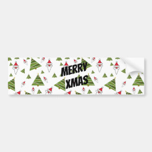 カスタマイズサンタクリスマスツリー バンパーステッカー